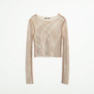 SHIMMER MESH CROP TOP NWT